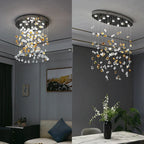 Crystal Dining Chandelier: Elegant Stone Decorative Lighting for Living Room