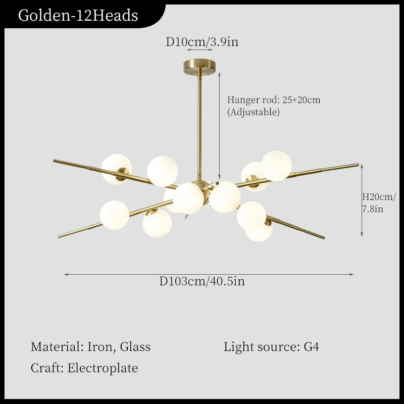 Nordic Style Molecular Branch Chandelier