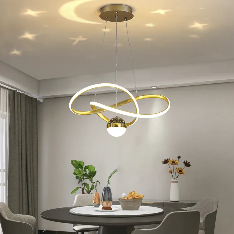 LED Gypsophila Chandelier for Modern Living Room Decor - Crown Ceiling Pendant Light
