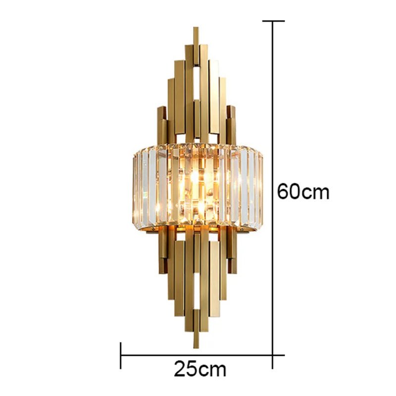 Luxury Crystal Wall Lamp for Living Room TV Bedroom Night Study Decoration
