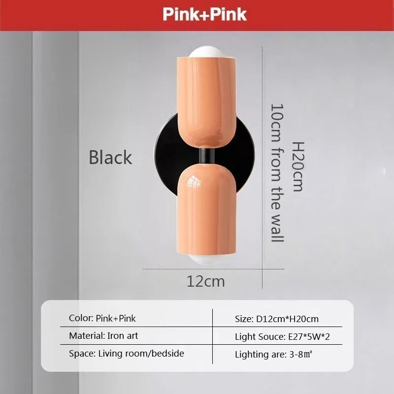 Nordic LED Colorful Wall Lights Modern Bedroom Living Room Background Wall Lamp