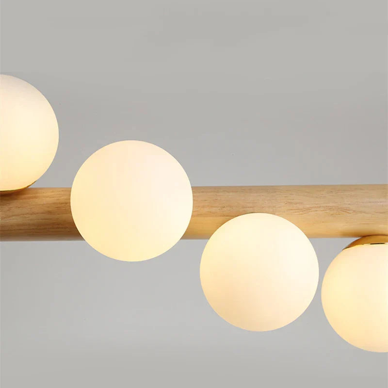 Milk White Glass Balls Pendant Chandelier for Dining Table Kitchen Island LED Lighting