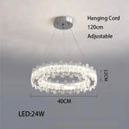 Crystal LED Ceiling Chandelier: Modern Dimmable Lighting Fixture for Stylish Home Decor
