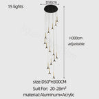 Modern Fashion Long-Line Chandelier for Living & Dining Rooms