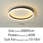 Modern Round Bedroom LED Ceiling Light for Living Room Study, Home Decor Lighting