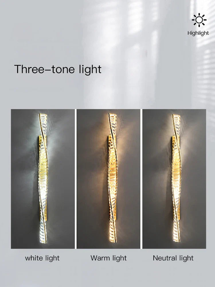 Crystal LED Wall Sconce - Golden Bedroom Bathroom Living Room Mirror Decorluxury Wall Lamp