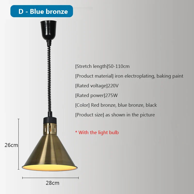Electric 275W Food Heat Preservation Pendant Light for Kitchen & Restaurant