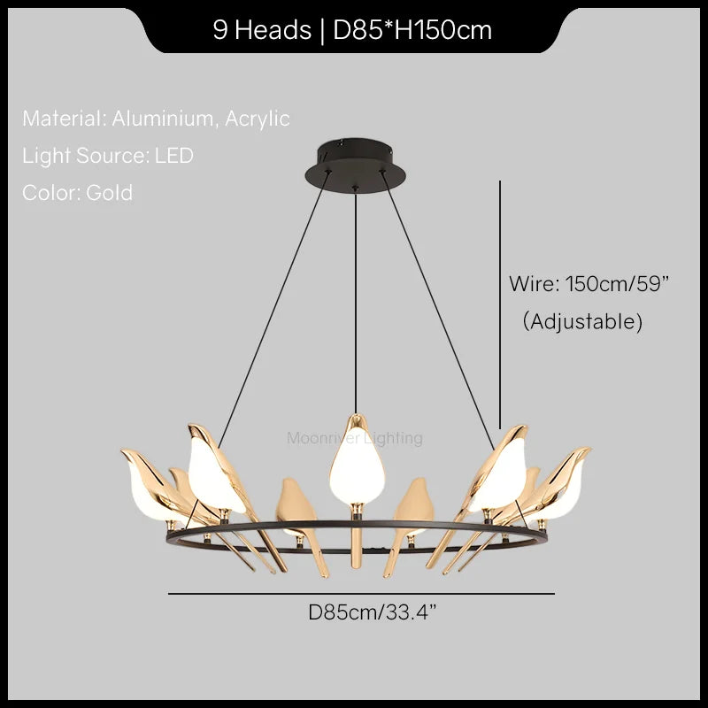 Modren Style Magpie Bird Chandelier Pendant Light for Children's Room