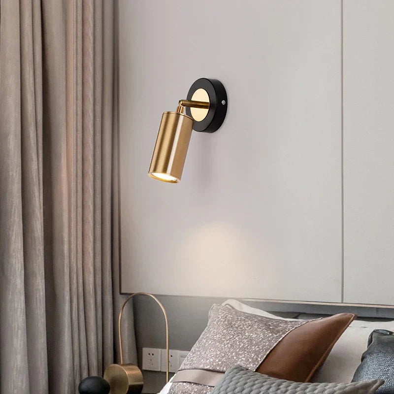 Modern Gold Rotatable COB LED Wall Sconce Spotlight for Home & Restaurant