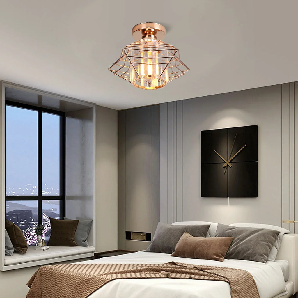 Crystal Ceiling Chandelier: Modern Industrial LED Indoor Lighting Fixture