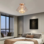 Crystal Ceiling Chandelier: Modern Industrial LED Indoor Lighting Fixture
