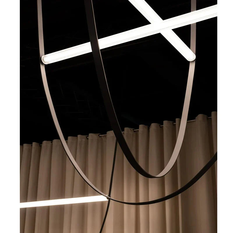 Nordic Restaurant Living Room LED Chandelier: Simple, Elegant Duplex Staircase Hall Design