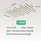 Modern LED Strip Ceiling Chandelier for Living Room, Office, Restaurant, and Bar