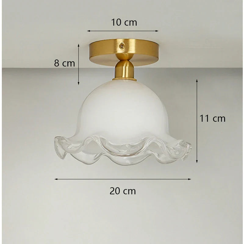 Antique Glass Ceiling Light: Elegant French Design, Unique Modern Brass Luminaria