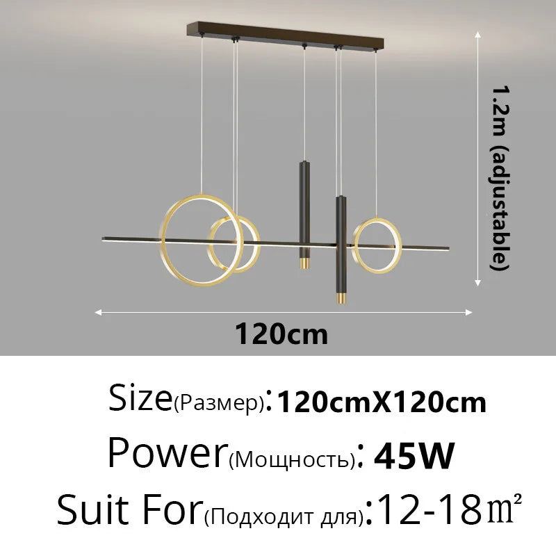 Modern LED Chandelier Dimmable for Dining Room Kitchen Bar Pendant Lighting