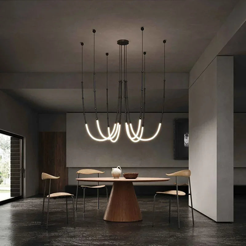Nordic Modern Art Line LED Pendant Light for Home Décor