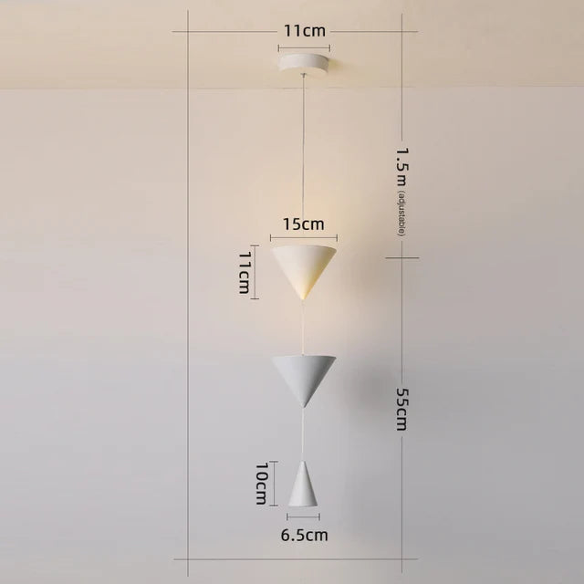 Modern Minimalist Porch Bedroom Lamp Creative Conical Small Chandelier