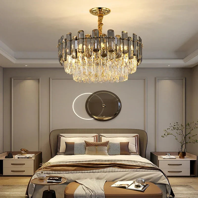 Crystal Pendant Chandelier: Modern Luxury LED Lighting for Villa Living Room Dining Room Lighting