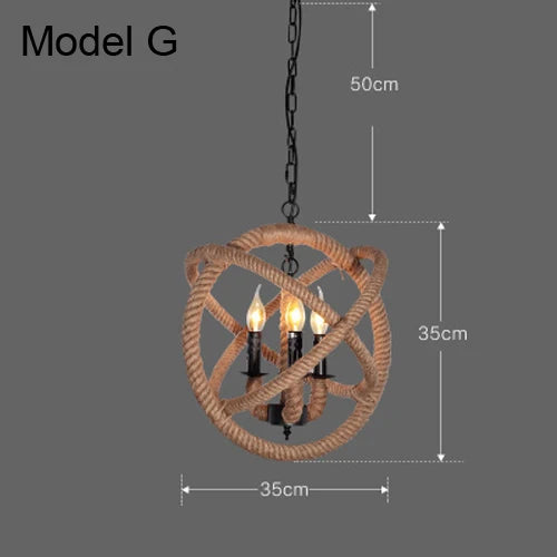 Industrial Rustic Pendant Lights Indoor Lamp for Living Dining Room Home Décor