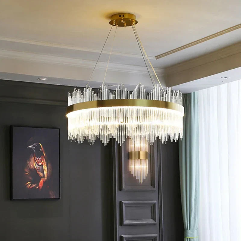 Modern Glass Rod LED Pendant Chandelier for Home Indoor Lighting