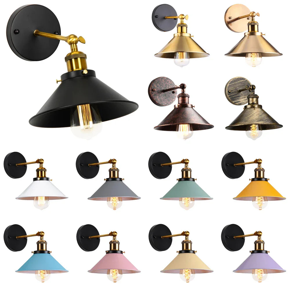 Industrial Retro Loft Wall Sconce E27 Bedside Lights Fixtures for Living Room