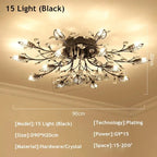 Crystal Ceiling Chandelier LED Light Fixture for Living Room Bedroom Kitchen