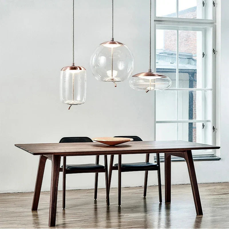 Glass LED Chandeliers for Living Room Bedroom Kitchen Pendant Lamp