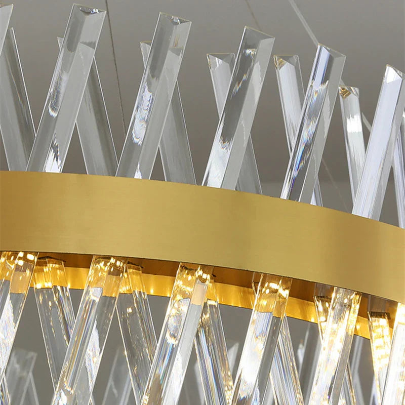 Modern Gold Crystal Ceiling Chandelier for Luxury Living Spaces
