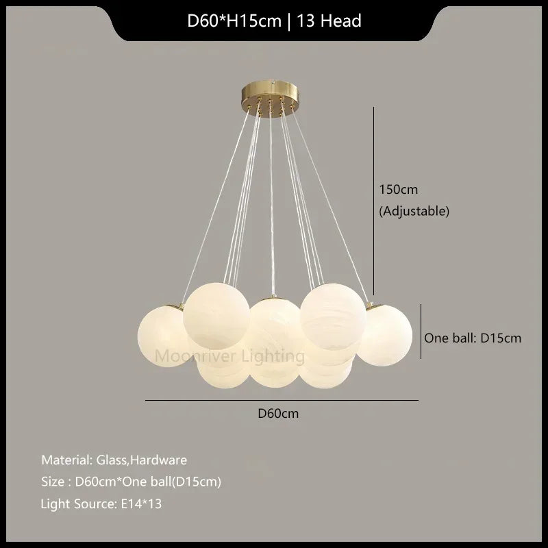 Glass Ball Ceiling Hanging Lamps - French Magic Bean Pendant Lights for Home Decor