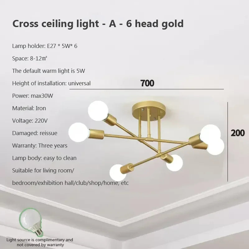 LED Ceiling Chandelier: Modern Light Fixture for Living Room, Bedroom, Hall - Indoor Home Decor