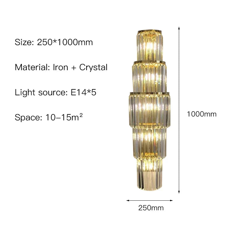 Crystal Nordic Wall Lamp Modern Luxury Home Decor Wall Sconce