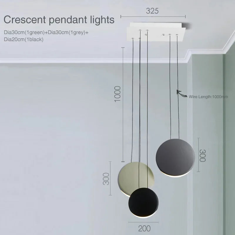 Crescent Moon Chandelier for Dining Room, Coffee Shop, Kitchen Island, and Bar