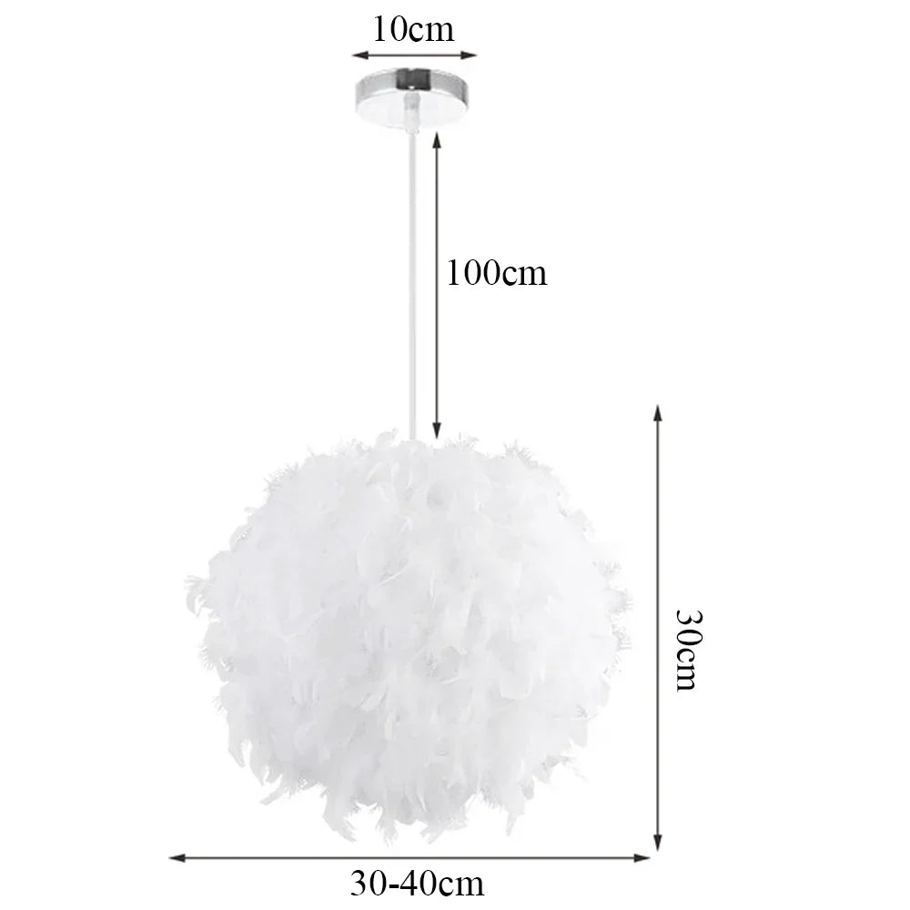 Feather Pendant LED Chandelier - Modern Bedroom Study Room Decoration