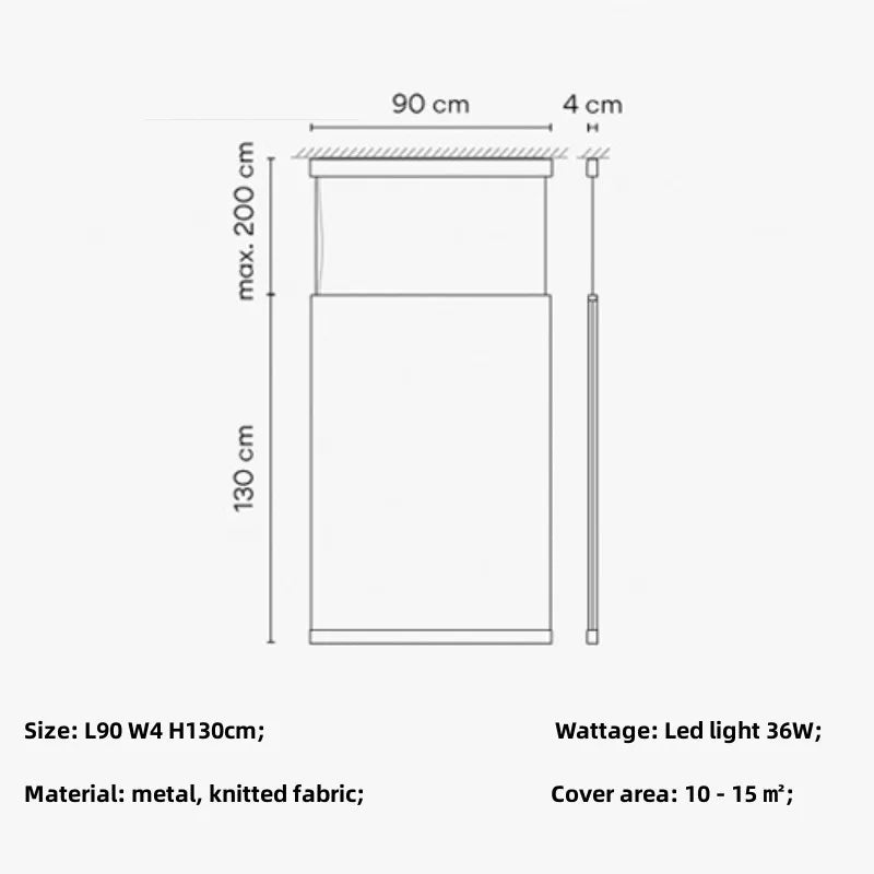 Modern Minimalism Dining Room Fabric Pendant Light