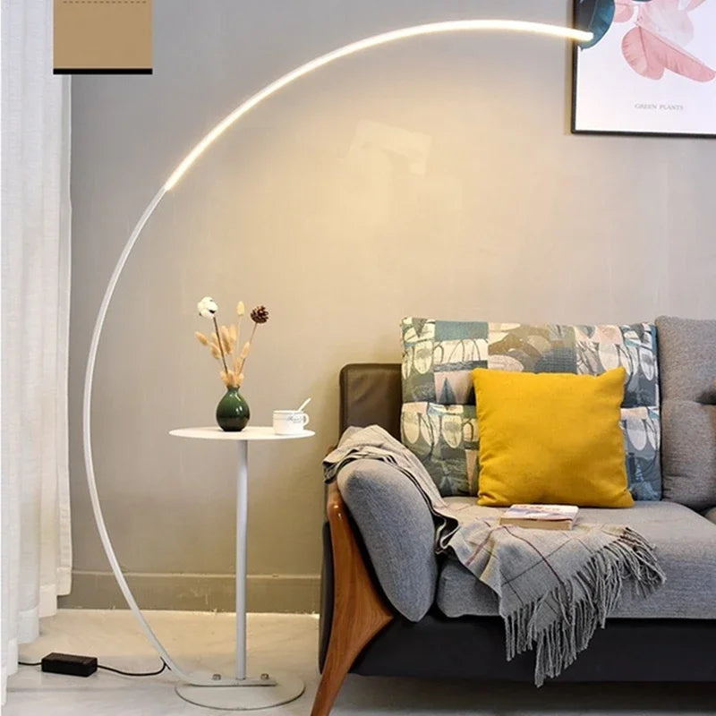 Arc Shape LED Floor Lamp with Remote Control for Modern Living Room Decor