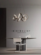 Creative Twisted LED Chandelier for Living Room Bedroom Lighting