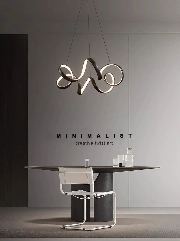 Creative Twisted LED Chandelier for Living Room Bedroom Lighting