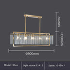 Luxury Water Ripple Glass Chandelier - LED Lighting Fixture for Home Decor