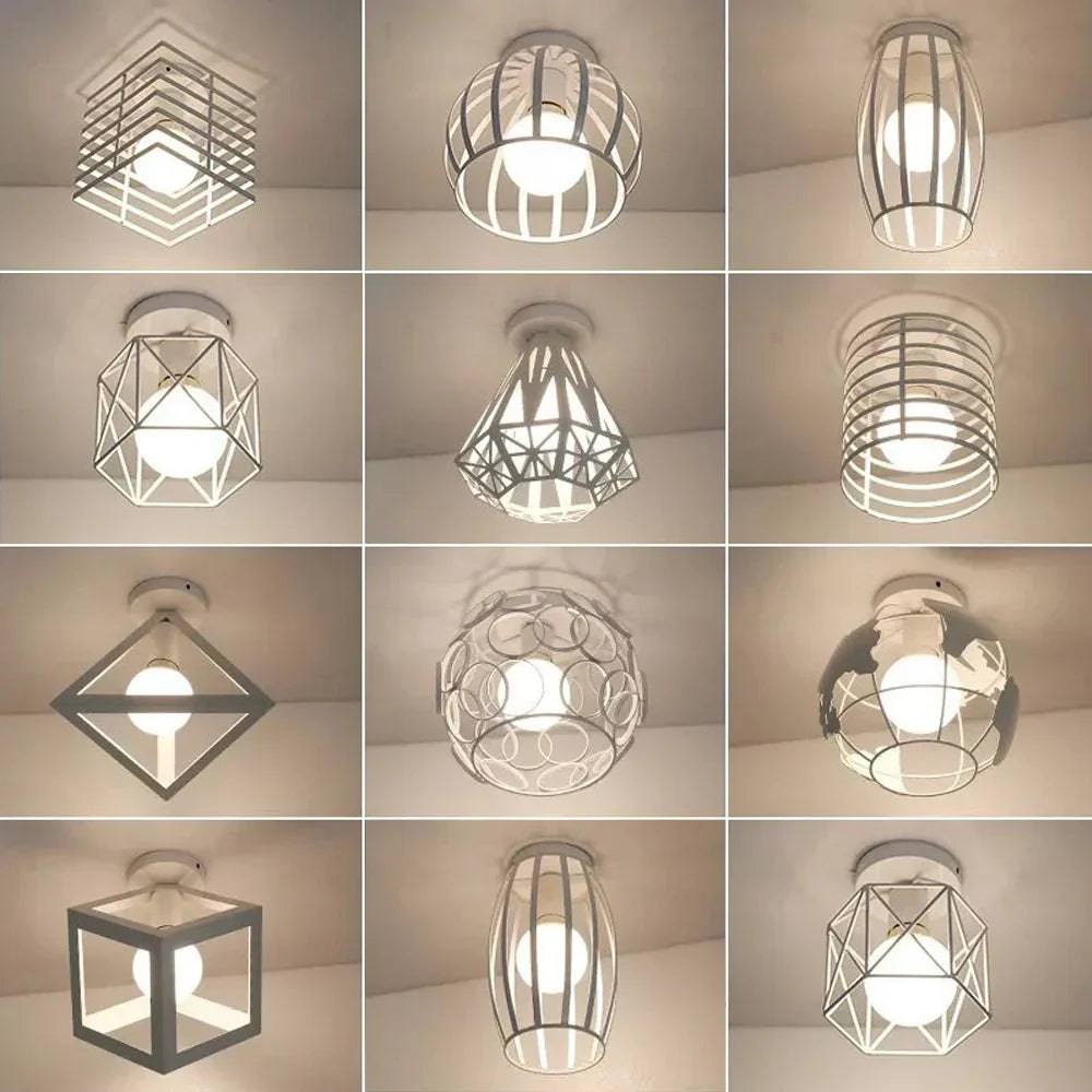 Industrial E27 Ceiling Lamp: Vintage Retro Loft Style for Home Living Room and Kitchen Decor