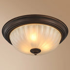 Black Bronze Ceiling Light with Frosted Glass Shade for Bedroom and Kitchen