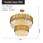 Stainless Steel Crystal Chandelier for Duplex Building, Hotel, Club and Living Room