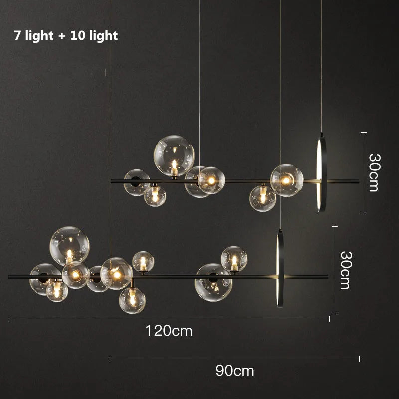Glass Ball G9 LED Chandelier: Modern Minimalist Nordic Design