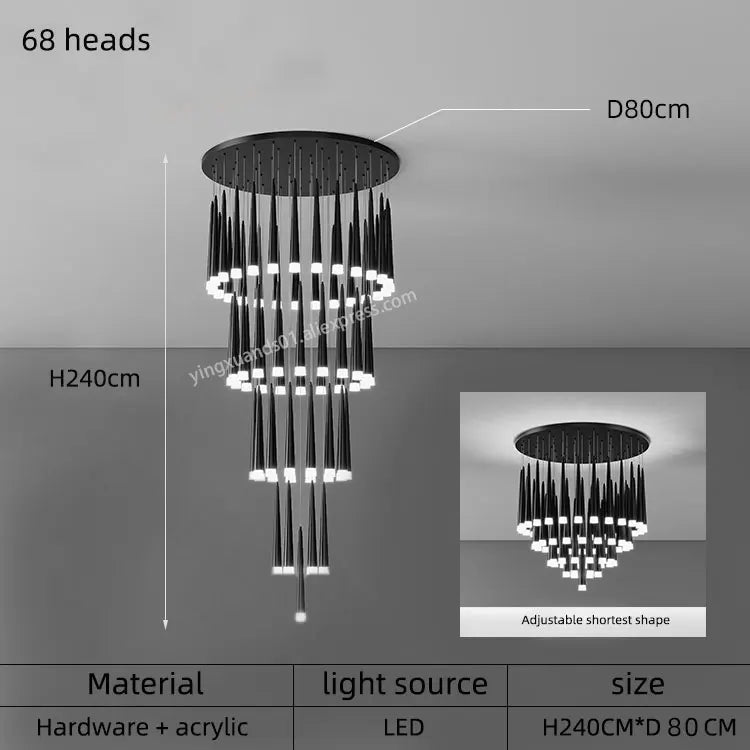 Modern Loft Chandelier LED Ceiling Light for Living Room Hallway