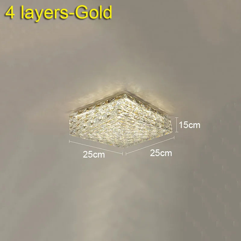 Crystal Ceiling Lamp: Modern Minimalist Indoor LED Lighting for Living Room, Dining & Bedroom