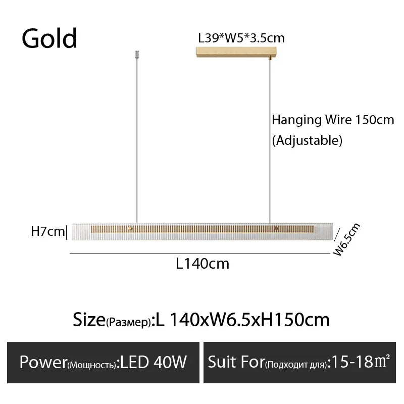 Modern Nordic Line Leader Table Lamp Chandelier for Bar and Dining Room