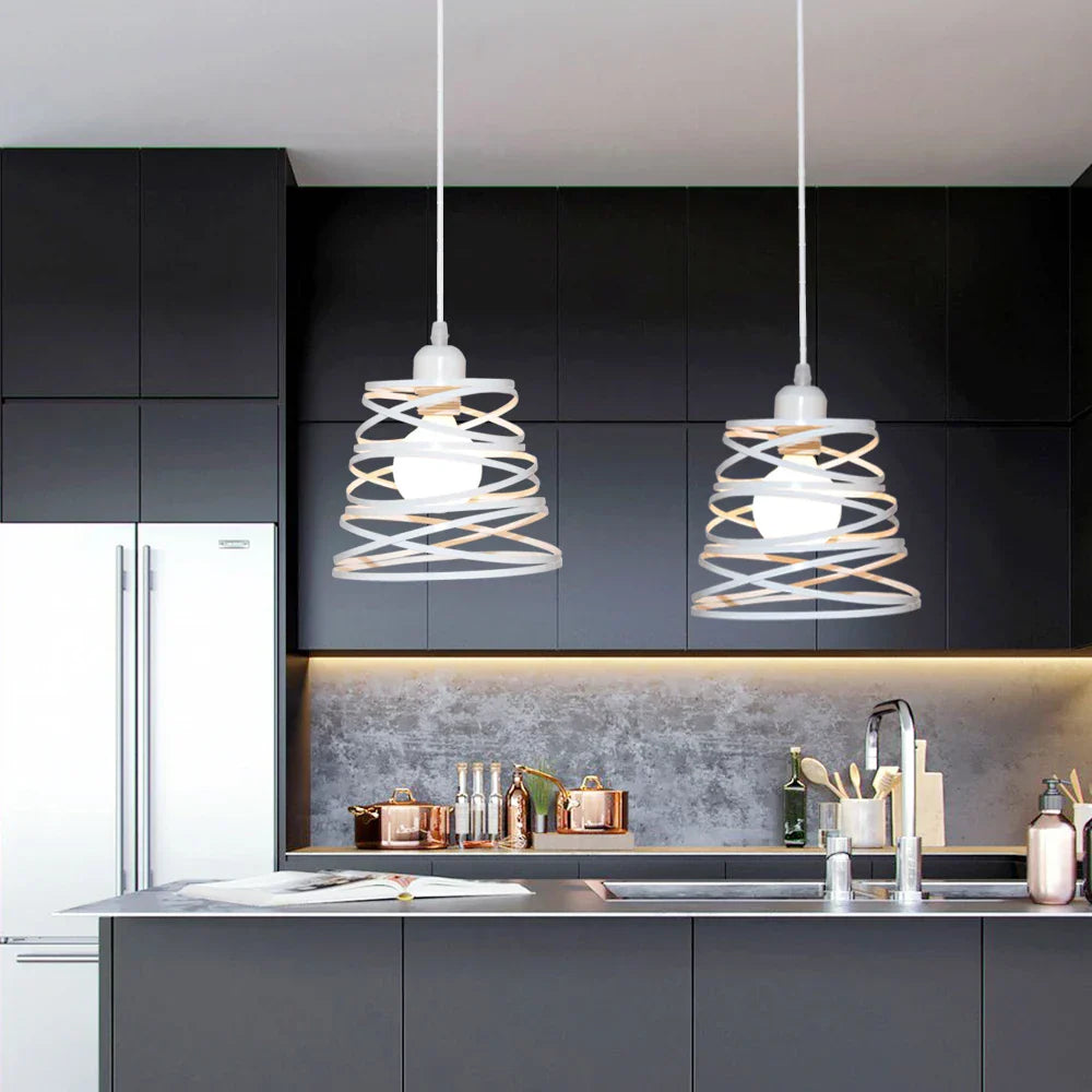 Modern LED Spiral Swirl Pendant Lamp Shade Chandelier for Living Room