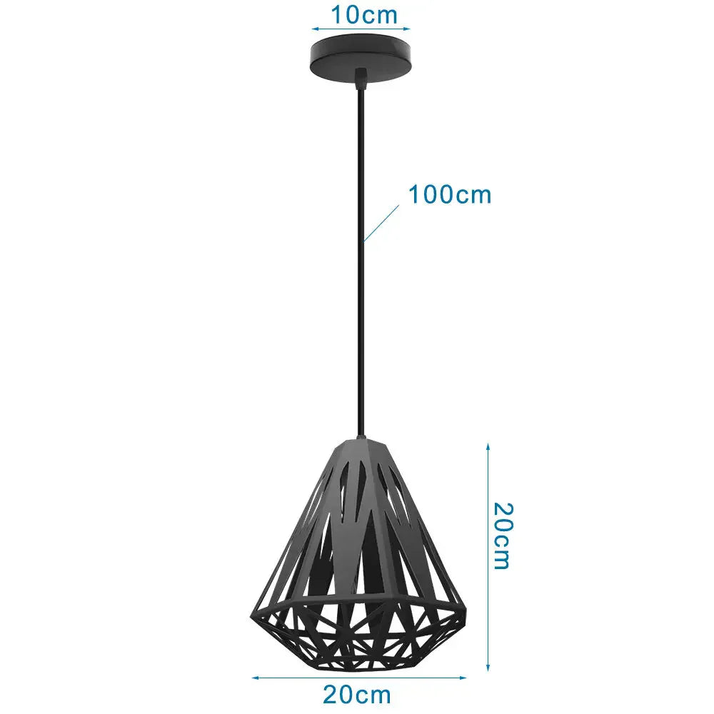 Modern Industrial Cage Pendant Light Fixture for Home Kitchen Island Decor