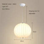 Tatami Fabric Shade LED Pendant Lights for Living Dining Bedroom