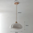 Mid-Century Orange Pumpkin Chandelier Glass Hanging Light