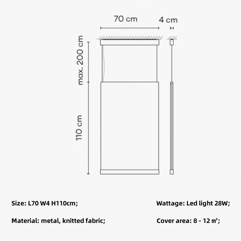 Modern Minimalism Dining Room Fabric Pendant Light